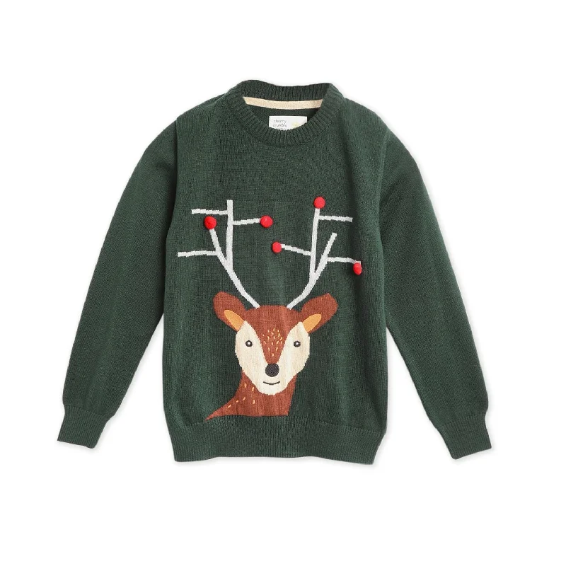 Men's Sweaters with Button-Down PlacketsHoliday Pom Pom Sweater