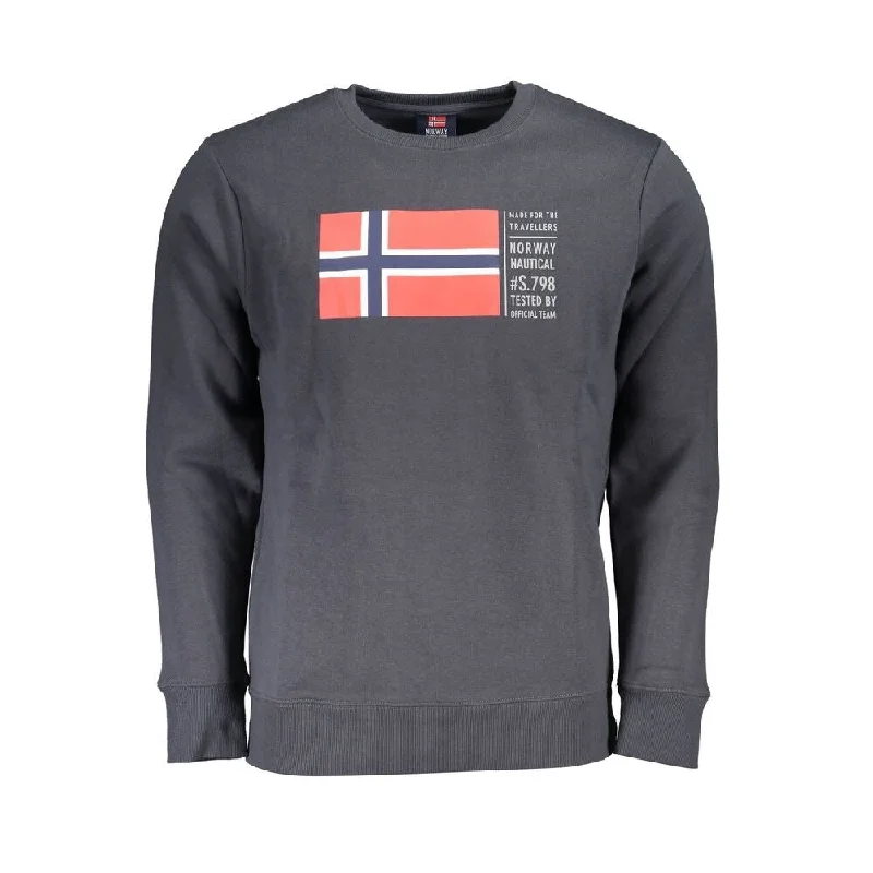 Men's Sweaters with Intarsia DesignsNorway 1963 Gray Cotton Men's Sweater