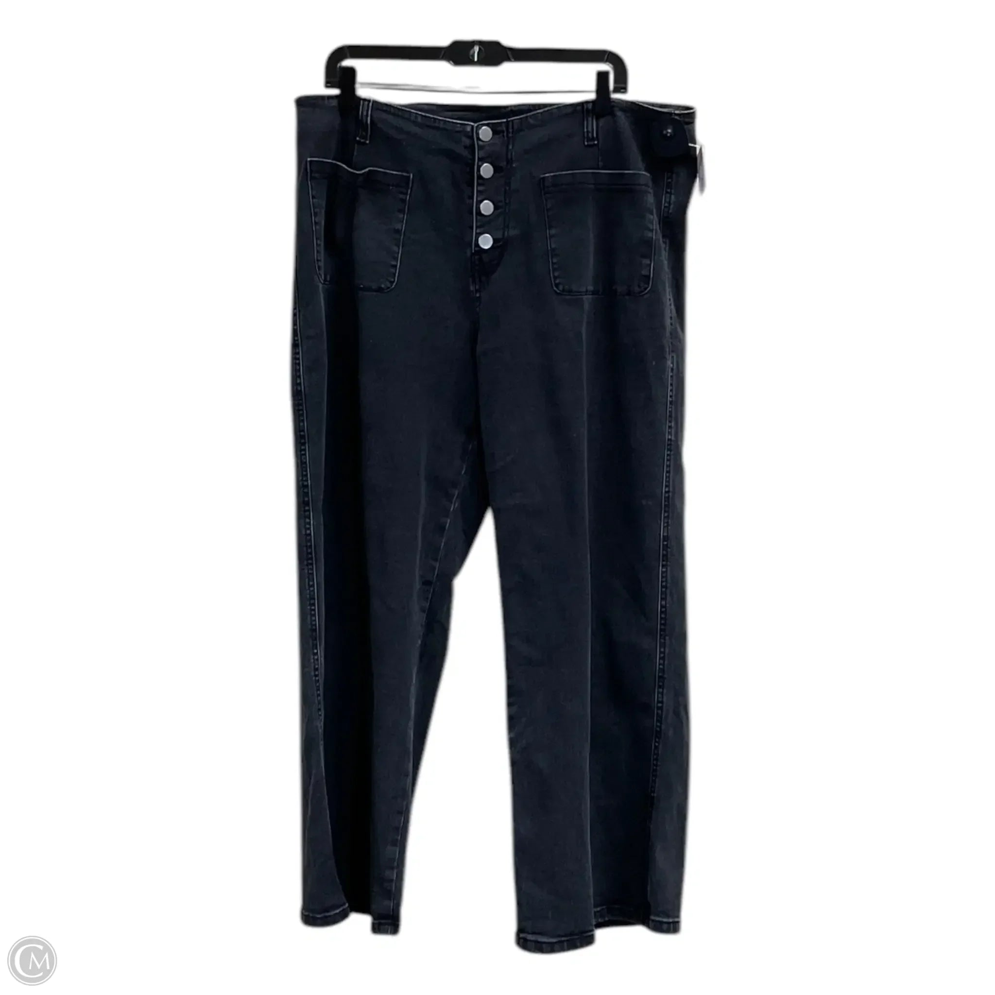 Relaxed-Fit Men's JeansJeans Wide Leg By Clothes Mentor In Black Denim, Size: 16