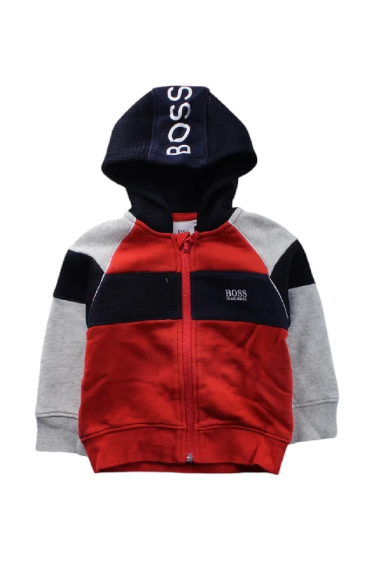 Men's Sweaters with Asymmetrical HemlinesBoss Hooded Zippered Sweatshirt 12-18M
