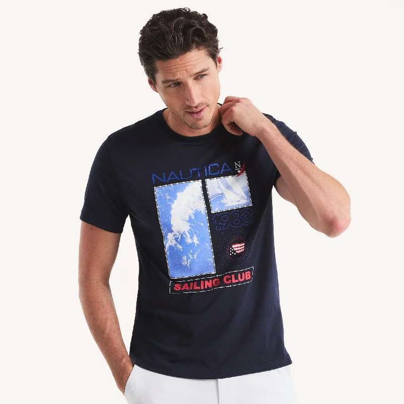 Men's Shirts with CollarsNautica Mens 1983 Sailing Club Graphic T-Shirt