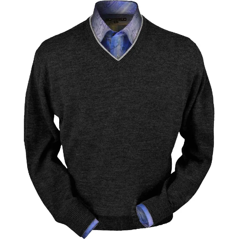 Men's Sweaters for LayeringRoyal Alpaca V-Neck Sweater in Charcoal Heather by Peru Unlimited Men's Sweaters for LayeringRoyal Alpaca V-Neck Sweater in Charcoal Heather by Peru Unlimited