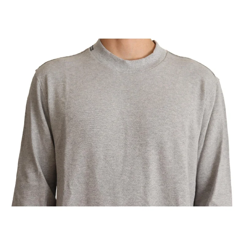 Men's Sweaters with ZippersDolce & Gabbana Sophisticated Gray Crewneck Men's Sweater Men's Sweaters with ZippersDolce & Gabbana Sophisticated Gray Crewneck Men's Sweater