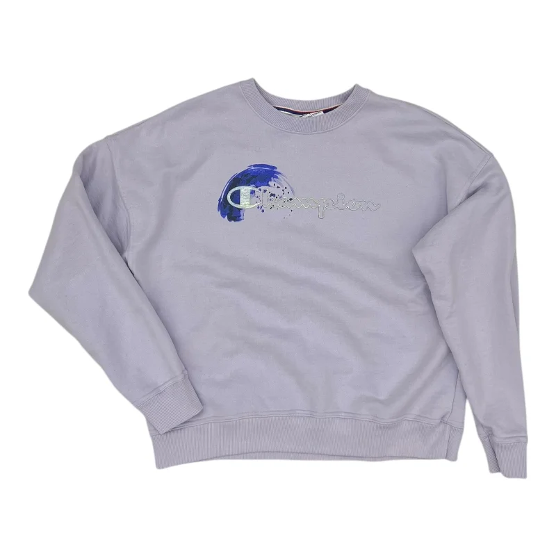 Men's Hoodies with Vintage StyleSweatshirt Crewneck By Champion In Purple, Size:M