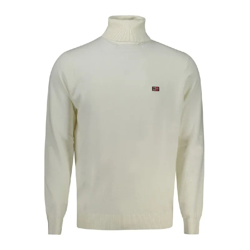 Men's Sweaters with Long SleevesNorway 1963 White Polyester Men's Sweater
