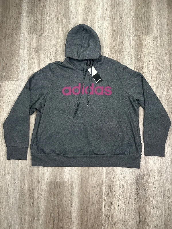 Essential Men's Sports HoodiesGrey Sweatshirt Hoodie Adidas, Size 3x