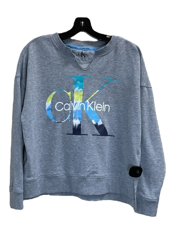 Weather-Ready Men's HoodiesSweatshirt Crewneck By Calvin Klein In Grey, Size: S