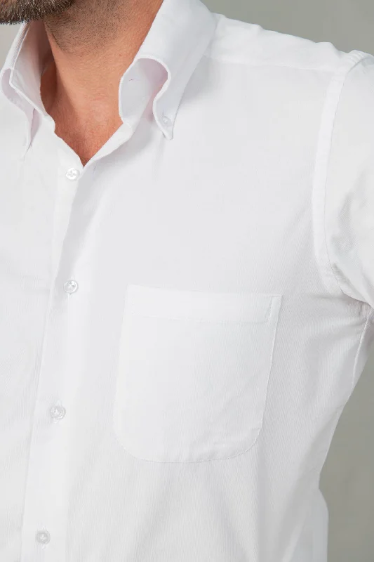 Men's Denim Shirts for a Rugged LookWhite button down velvet effect shirt - Made in Italy Men's Denim Shirts for a Rugged LookWhite button down velvet effect shirt - Made in Italy