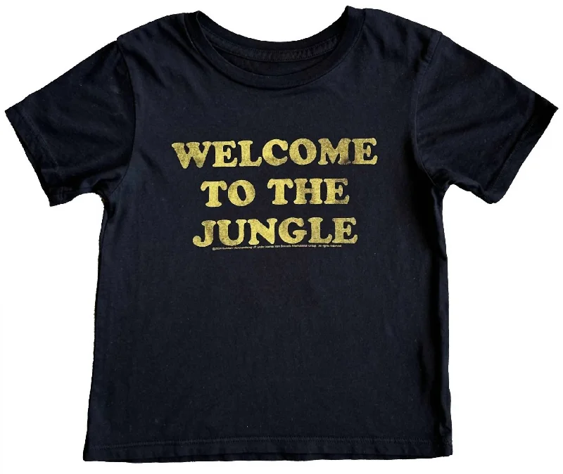 Comfortable Men's Polo ShirtsBoy's Gnr Welcome To The Jungle Short Sleeve Tee Top In Jet Black Comfortable Men's Polo ShirtsBoy's Gnr Welcome To The Jungle Short Sleeve Tee Top In Jet Black