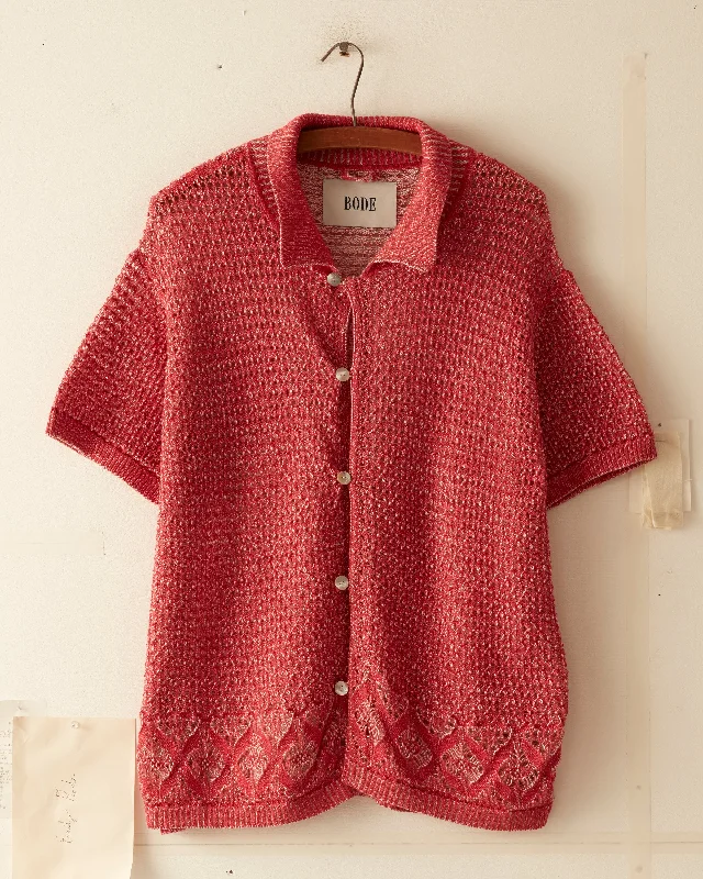 Men's Smart Casual Shirts for Business Casual SettingsDuotone Lace Shirt - Red