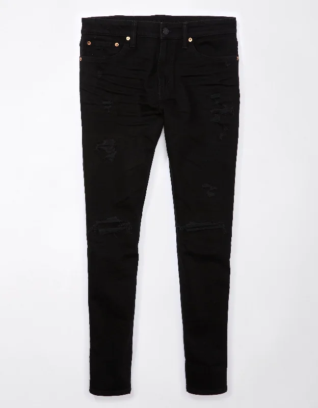Men's Jeans for Everyday WearAE AirFlex+ Patched Ultrasoft Athletic Skinny Jean