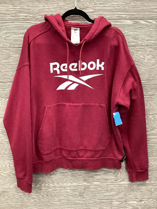 Men's Hoodies with Screen-Printed GraphicsAthletic Sweatshirt Hoodie By Reebok In Red, Size: 2x