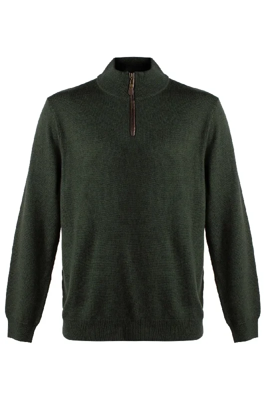 Versatile Men's Zip-Up SweatersExtra Fine 'Zegna Baruffa' Merino Wool Quarter-Zip Sweater in Dark Green by Viyella Versatile Men's Zip-Up SweatersExtra Fine 'Zegna Baruffa' Merino Wool Quarter-Zip Sweater in Dark Green by Viyella