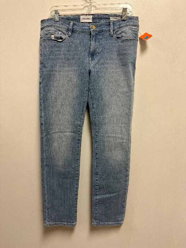Men's Ripped JeansJeans Designer By Frame In Blue Denim, Size: 6