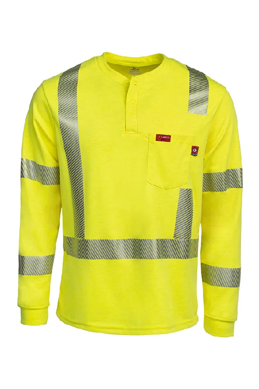 Durable Men's Work ShirtsFR Hi-Viz Henley Shirt | 7oz. Inherent Blend | Class 3