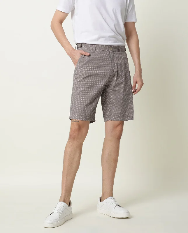 Men's Skinny Jeans for a Trendy LookRare Rabbit Mens Minim Beige Shorts Polycotton Fabric Slim Fit Mid Rise Waist Button & Zip Closure