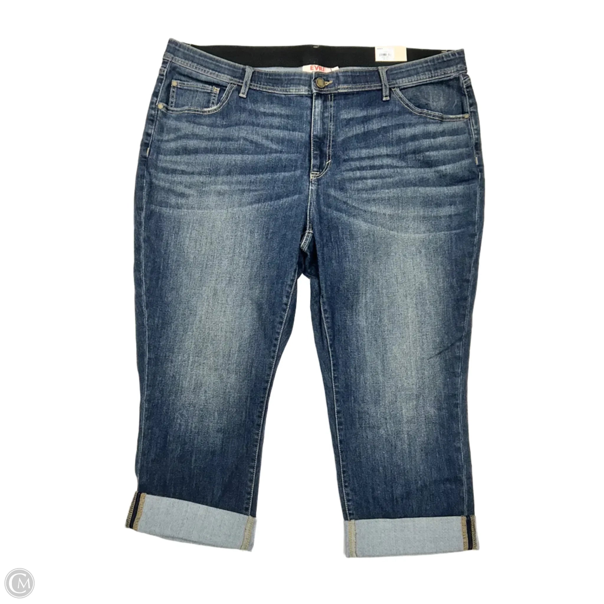 Flexible Men's JeansJeans Straight By Evri In Blue Denim, Size: 22
