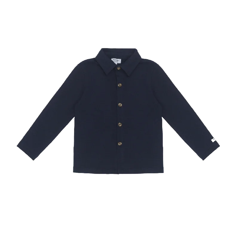 Men's Organic Cotton Shirts for Eco-ConsciousnessQouten Shirt | Night Blue