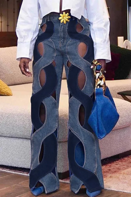 New Arrival Designer Men's JeansKittenAlarm - Street Solid Hollowed Out High Waist Straight Denim Jeans New Arrival Designer Men's JeansKittenAlarm - Street Solid Hollowed Out High Waist Straight Denim Jeans