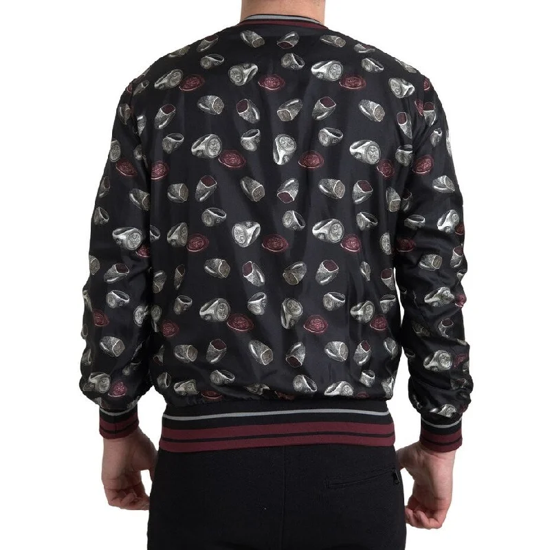 Men's Sweaters with Raglan SleevesDolce & Gabbana Elegant Silk Crewneck Pullover - Black Men's Multicolor Men's Sweaters with Raglan SleevesDolce & Gabbana Elegant Silk Crewneck Pullover - Black Men's Multicolor