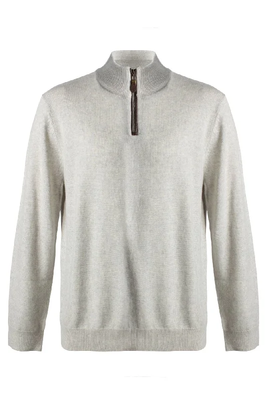 Men's Sweaters with Intarsia DesignsExtra Fine 'Zegna Baruffa' Merino Wool Quarter-Zip Sweater in Winter White by Viyella Men's Sweaters with Intarsia DesignsExtra Fine 'Zegna Baruffa' Merino Wool Quarter-Zip Sweater in Winter White by Viyella