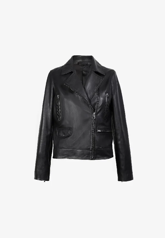 Men's Coats with Belted WaistsLEATHER BIKER JACKET