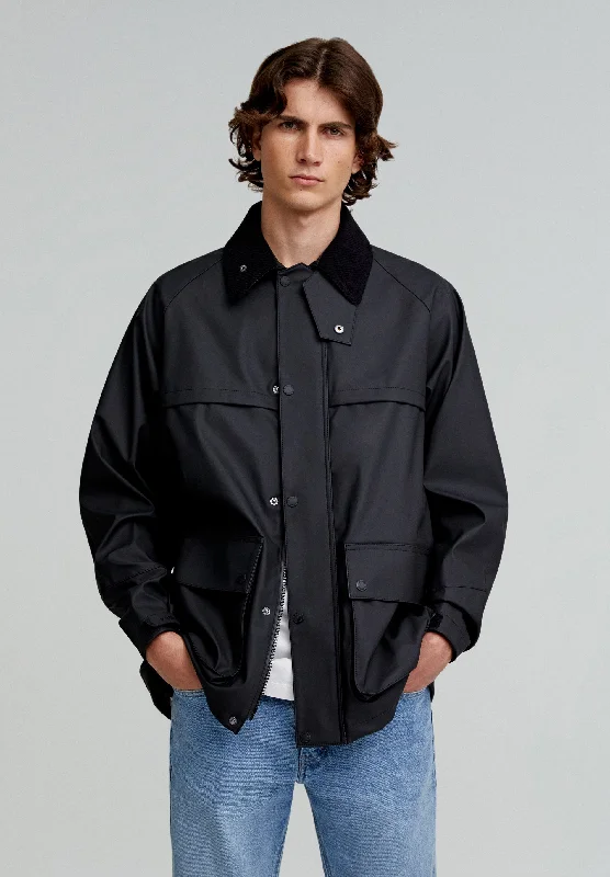 Essential Men's Puffer JacketsTECHNICAL JACKET WITH CORDUROY COLLAR