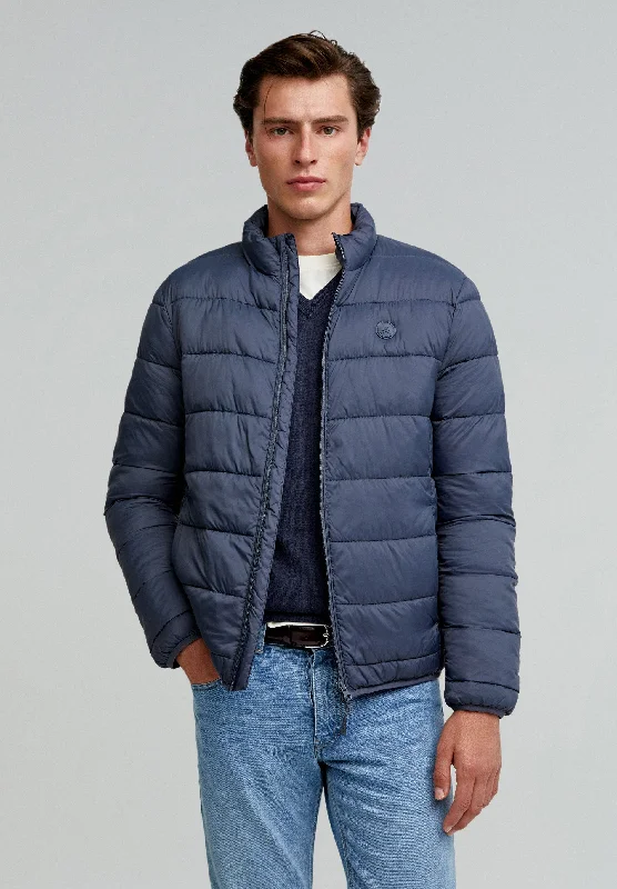 Men's Coats with Snap ButtonsPUFFER JACKET WITH SKULL DETAIL