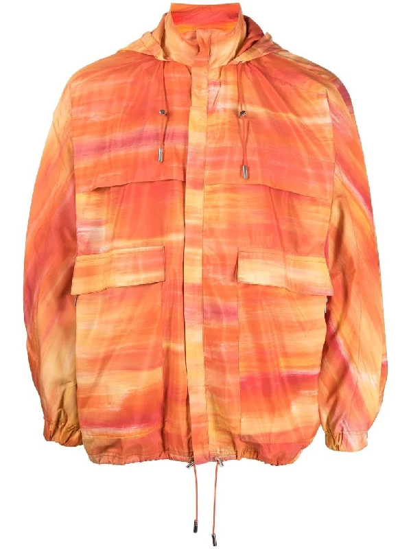 Men's Coats for Casual WearAbstract-Print Hooded Jacket