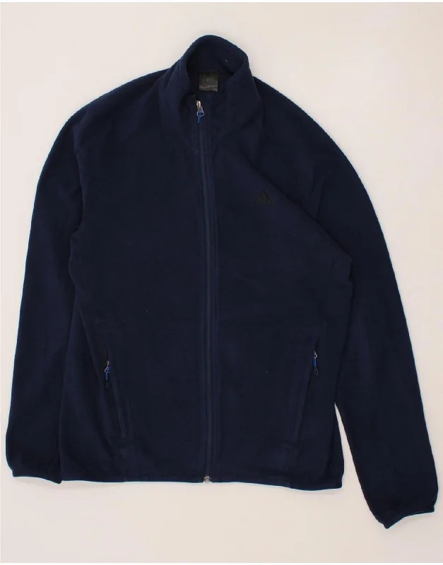 Men's Coats with ButtonsADIDAS Mens Fleece Jacket UK 38 Medium Navy Blue Polyester