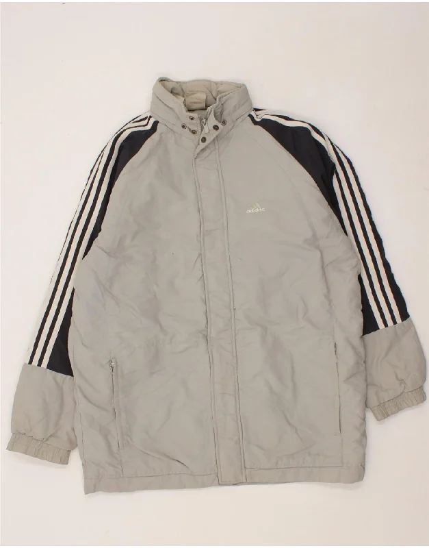 Men's Coats with Water-Repellent FabricADIDAS Mens Windbreaker Jacket UK 34/36 Small Grey Colourblock Nylon