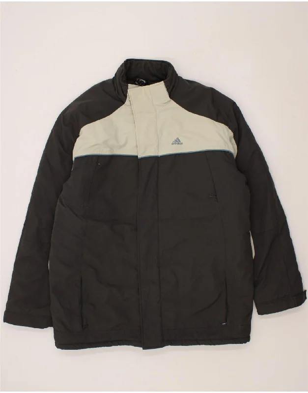 Men's Coats without LiningADIDAS Mens Windbreaker Jacket UK 40 Large Grey Colourblock Nylon