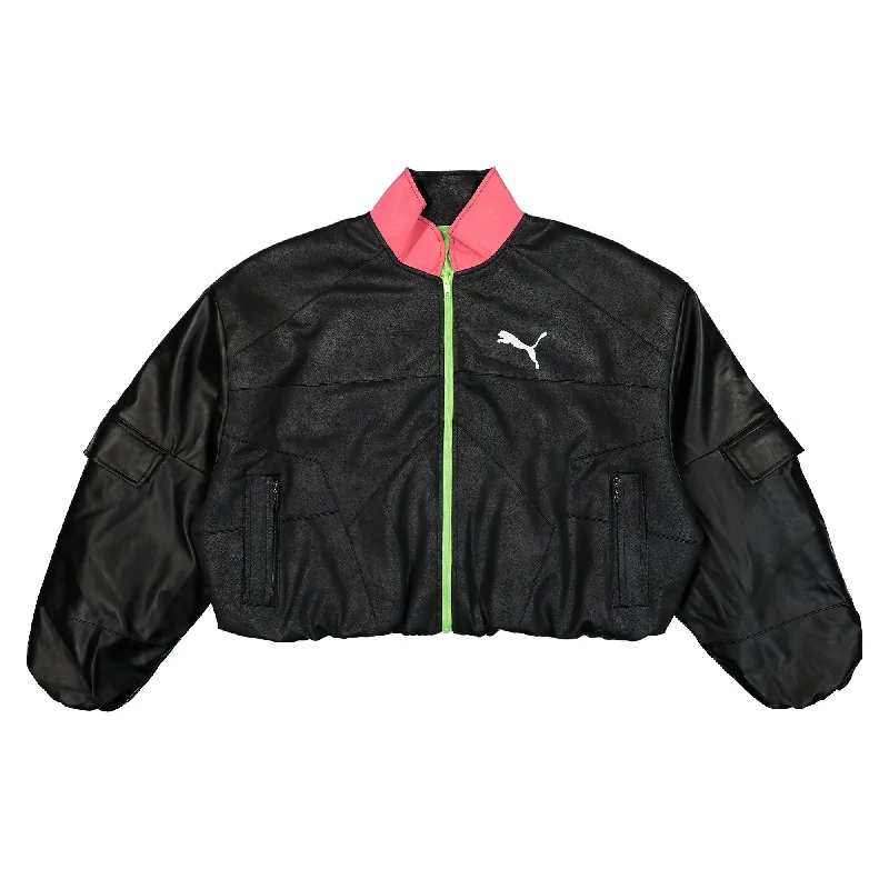 Men's Coats with Synthetic InsulationPleather Jacket
