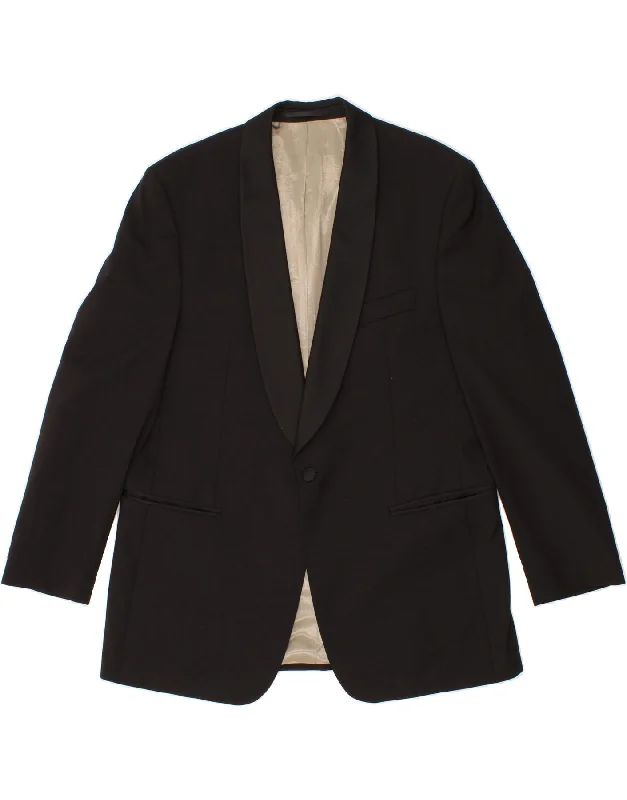 Trendy Men's Anorak JacketsBAUMLER Mens 1 Button Blazer Jacket UK 40 Large Black Wool