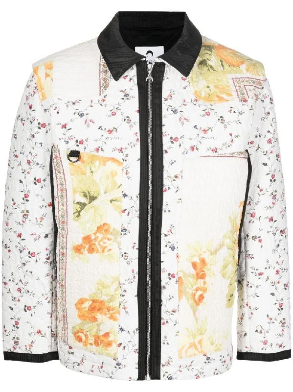 Men's Coats with Tactical FeaturesBoutis Floral-Print Quilted Jacket