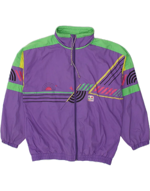 Men's Coats for Snowy WeatherBRUGI Mens Bomber Jacket UK 40 Large Purple Colourblock Polyester