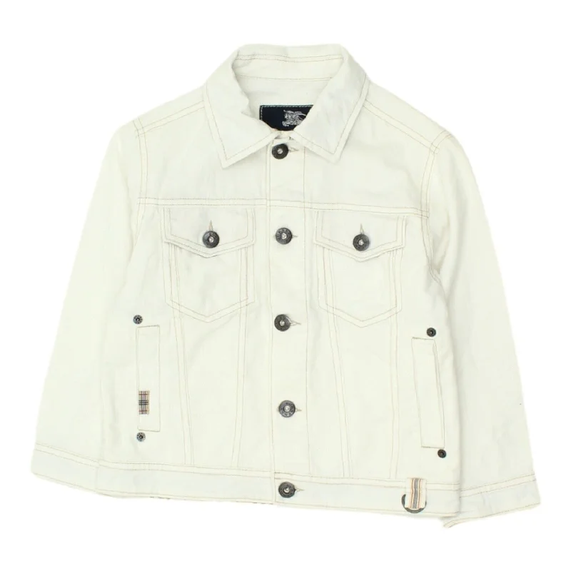 Men's Coats with Flannel LiningBurberry Kids White Denim Jean Jacket | Vintage Boys Girls High End Designer VTG Men's Coats with Flannel LiningBurberry Kids White Denim Jean Jacket | Vintage Boys Girls High End Designer VTG