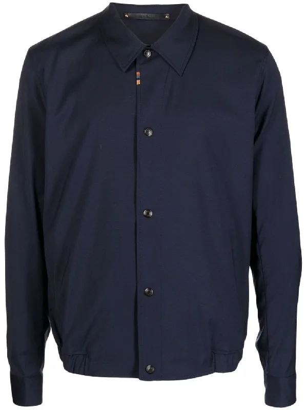 Durable Men's Car CoatsButton-Down Bomber Jacket