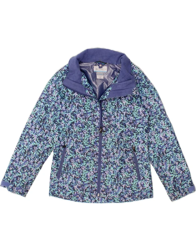 Men's Coats with Down InsulationCOLUMBIA Girls Windbreaker Jacket 10-11 Years Medium Blue Flecked