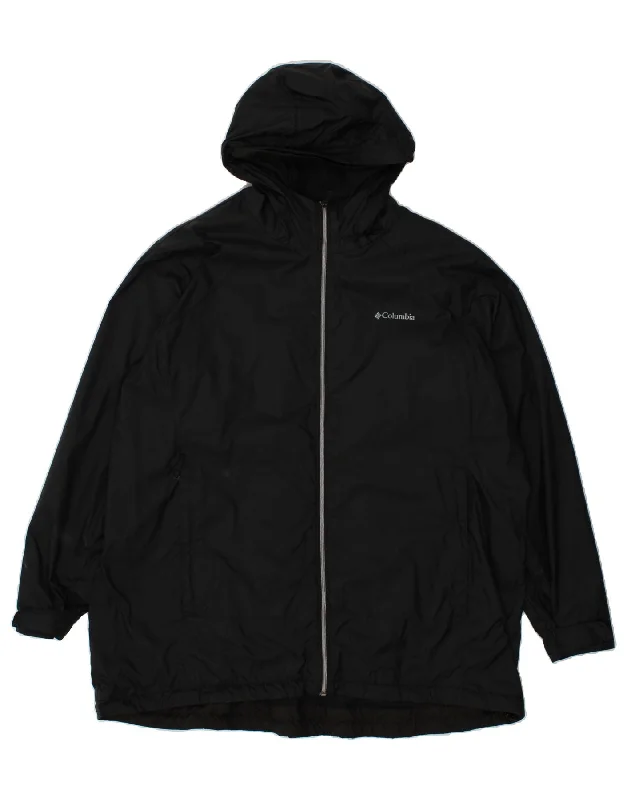 Men's Coats with Patchwork DesignsCOLUMBIA Mens Hooded Rain Jacket UK 48 4XL Black Polyester Men's Coats with Patchwork DesignsCOLUMBIA Mens Hooded Rain Jacket UK 48 4XL Black Polyester