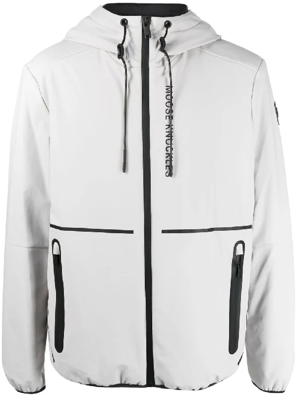 Men's Coats with Inner PocketsContrast-Detailing Hooded Jacket