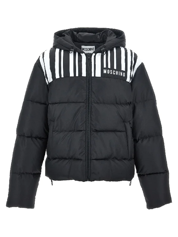 Men's Coats with Velcro ClosuresContrast Print Down Jacket.