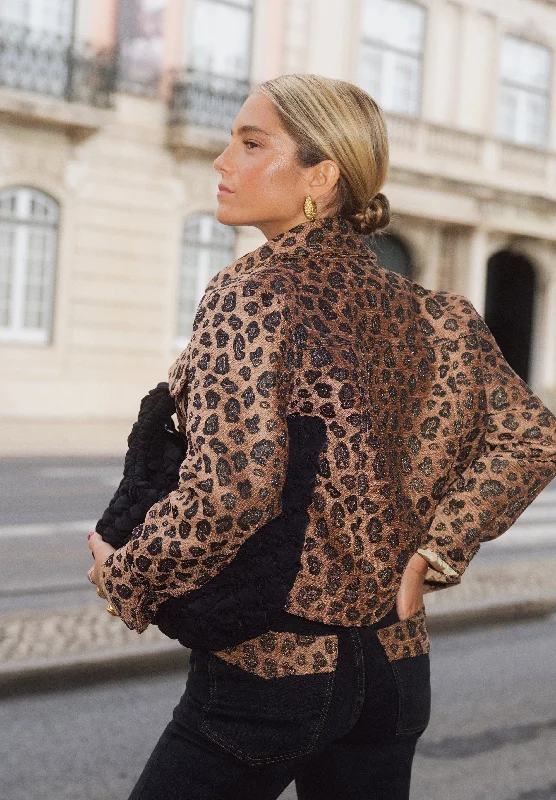 Men's Coats with Removable LiningsANIMAL PRINT JACKET