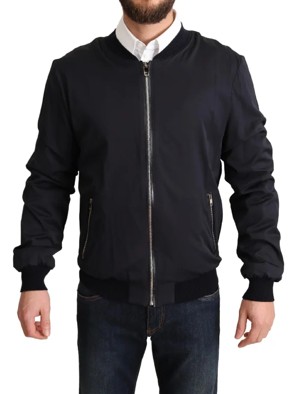 Men's Coats for SnowshoeingElegant Silk Blend Bomber Jacket