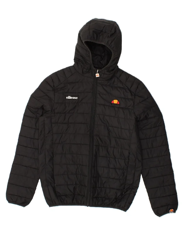 Men's Coats with Modern CutsELLESSE Mens Hooded Padded Jacket UK 36 Small Black Polyester Men's Coats with Modern CutsELLESSE Mens Hooded Padded Jacket UK 36 Small Black Polyester