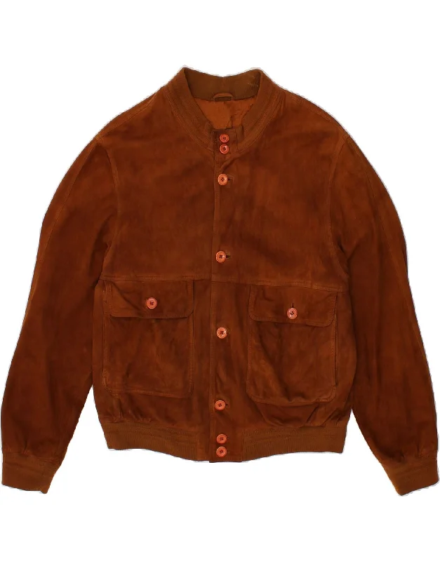 Men's Coats with Multi-Pocket DesignFACIMP Mens Suede Bomber Jacket IT 50 Large Brown Leather Men's Coats with Multi-Pocket DesignFACIMP Mens Suede Bomber Jacket IT 50 Large Brown Leather