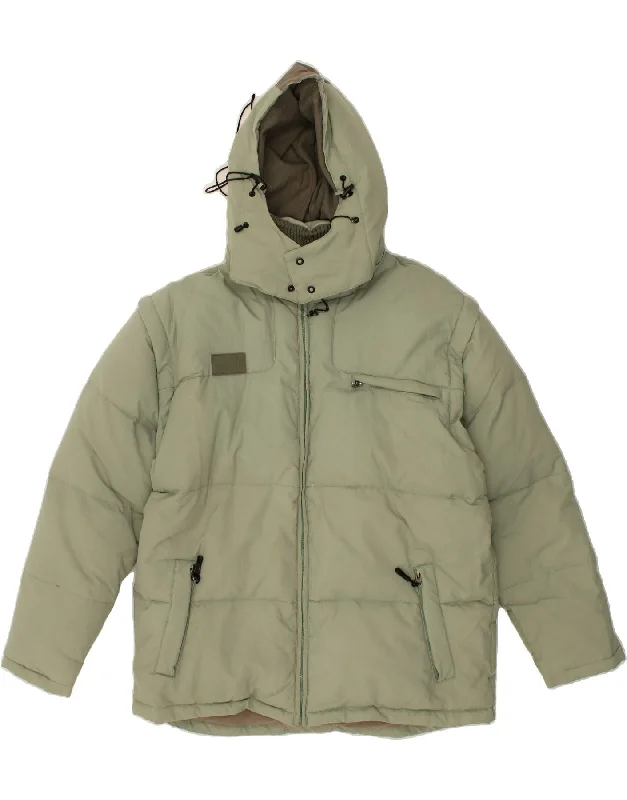 Men's Coats with Convertible CollarsFILA Mens Hooded Padded Jacket UK 42 XL Green