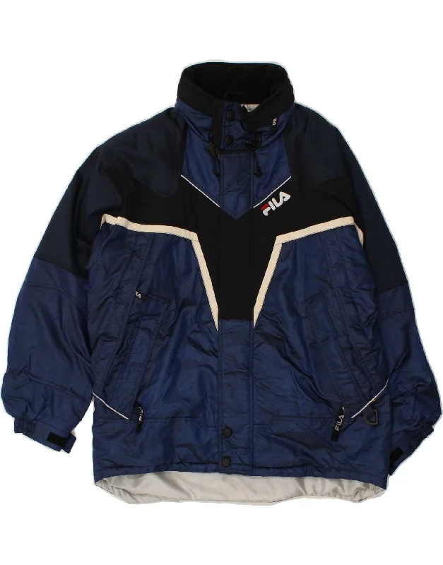 Best Men's Leather CoatsFILA Mens Windbreaker Jacket IT 52 XL Navy Blue Colourblock Polyamide