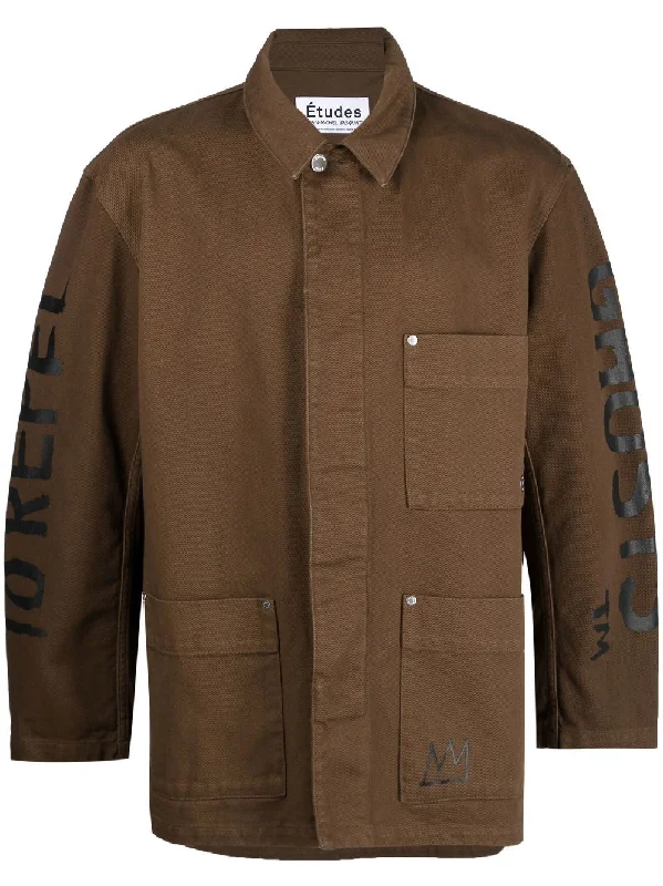 Men's Coats for Winter CampingGraphic-Print Denim Jacket