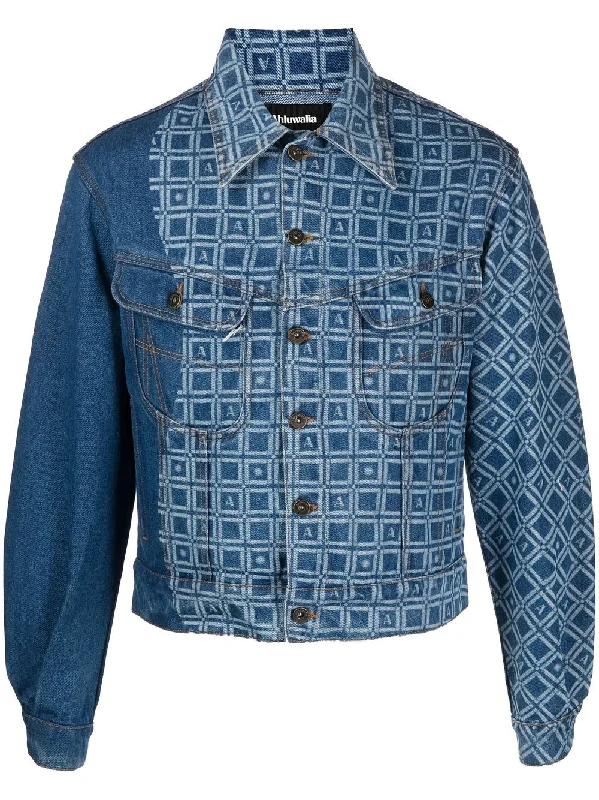 Men's Coats for Outdoor ActivitiesGraphic-Print Denim Jacket